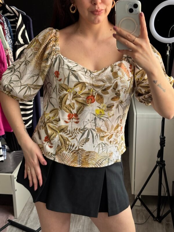 Bluzka H&M - Linen Blend L 52% len 48% wiskoza - obrazek 2