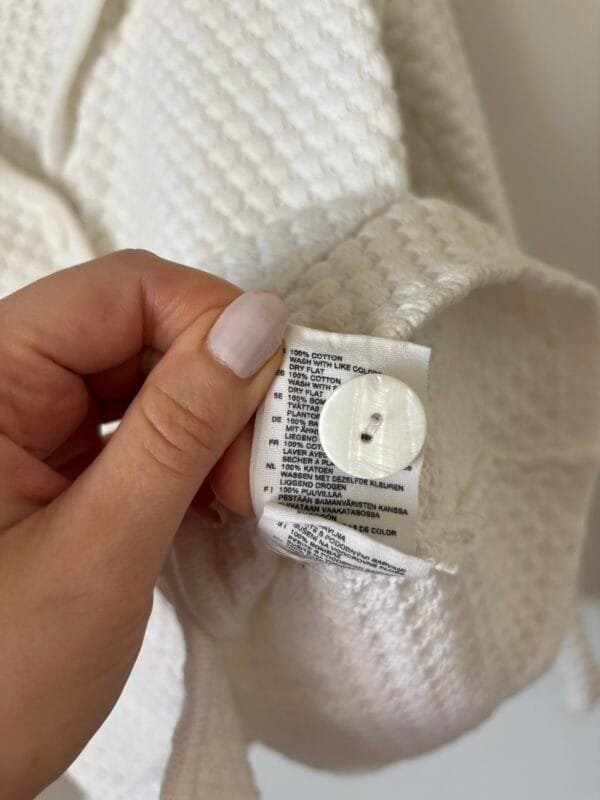 Biały kardigan H&M M 100% bawełna - obrazek 4