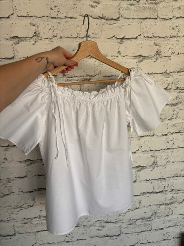 Bawełniana off shoulder H&M L - obrazek 4