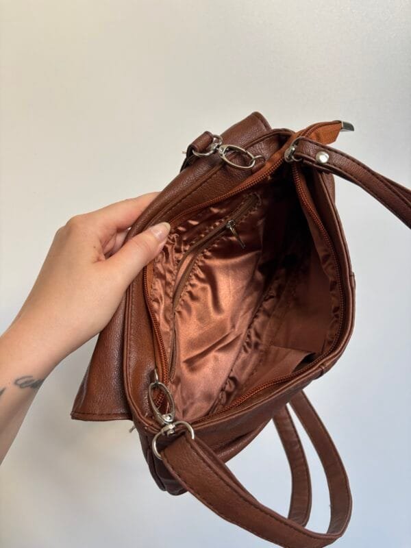 Torebka na ramię brązowa vintage retro boho - obrazek 6
