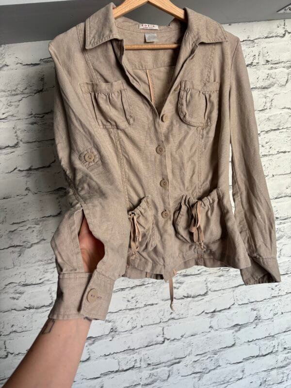 Vintage kurteczka EDEIS by La Redoute M 100% len - obrazek 2