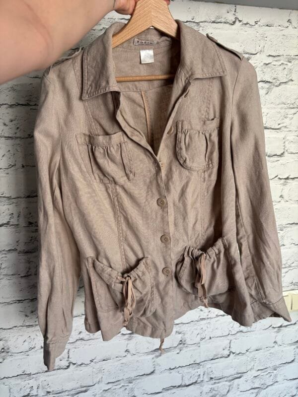 Vintage kurteczka EDEIS by La Redoute M 100% len - obrazek 6
